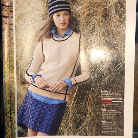 J.Crew Collection Italian Cashmere Framed Long Sleeve Tee Knit Sweater M - Picture 4 of 7